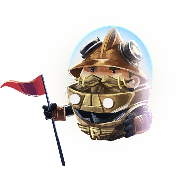 An image of the main character of the tutorial doing a triumphant face.